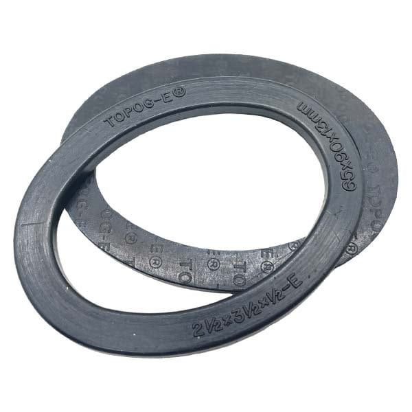 Topog-E Handhole Gasket, Series 180, Black Rubber, 3 in x 4 in x 1/2 in, Elliptical, PK 2 T180-3X4X1/2E-PK2